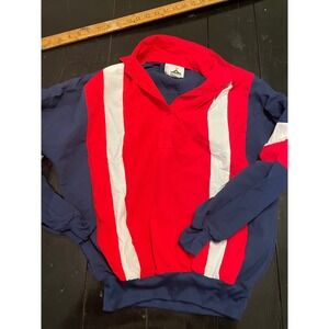 Cortiva Color Block Pullover Sweatshirt Women's Size S Navy Red White